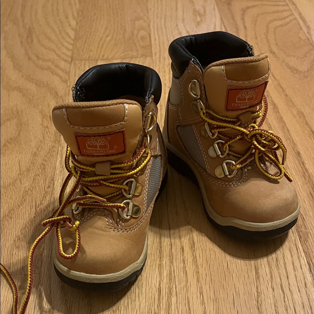 Timberland Kids Brown Boots with Yellow Laces